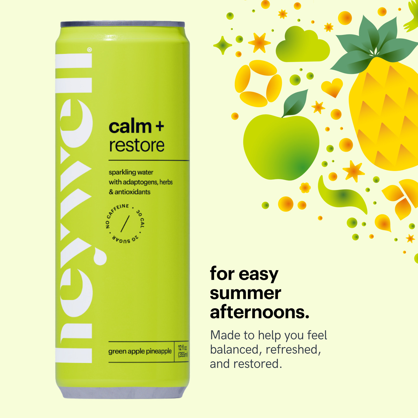 Calm + Restore Green Apple Pineapple - 12 pack 12 oz cans: 12-pack