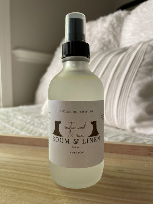 Rustic Wood & Rum Room & Linen Spray