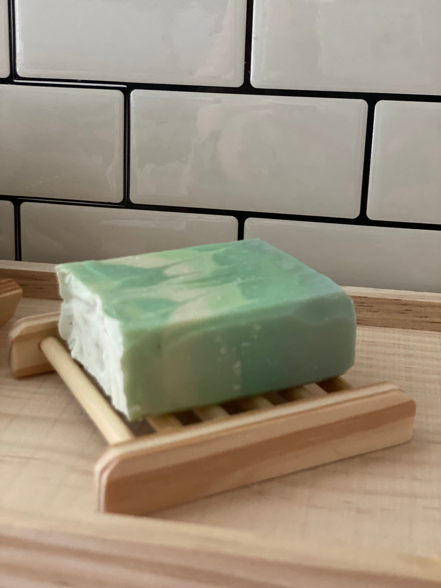 Soap Saver bag & Bamboo Soap dish set