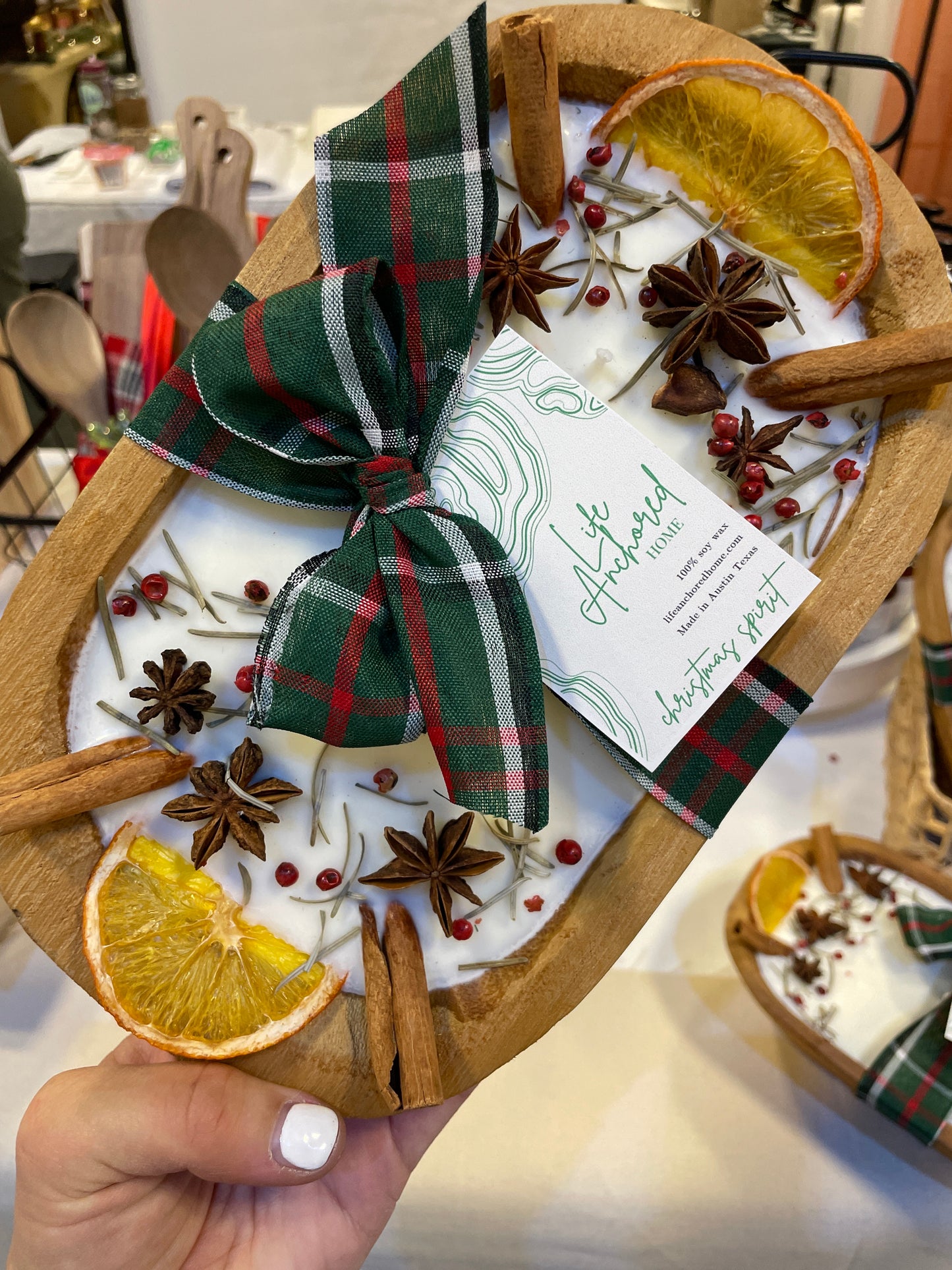 Christmas Spirit Dough Bowl Candle