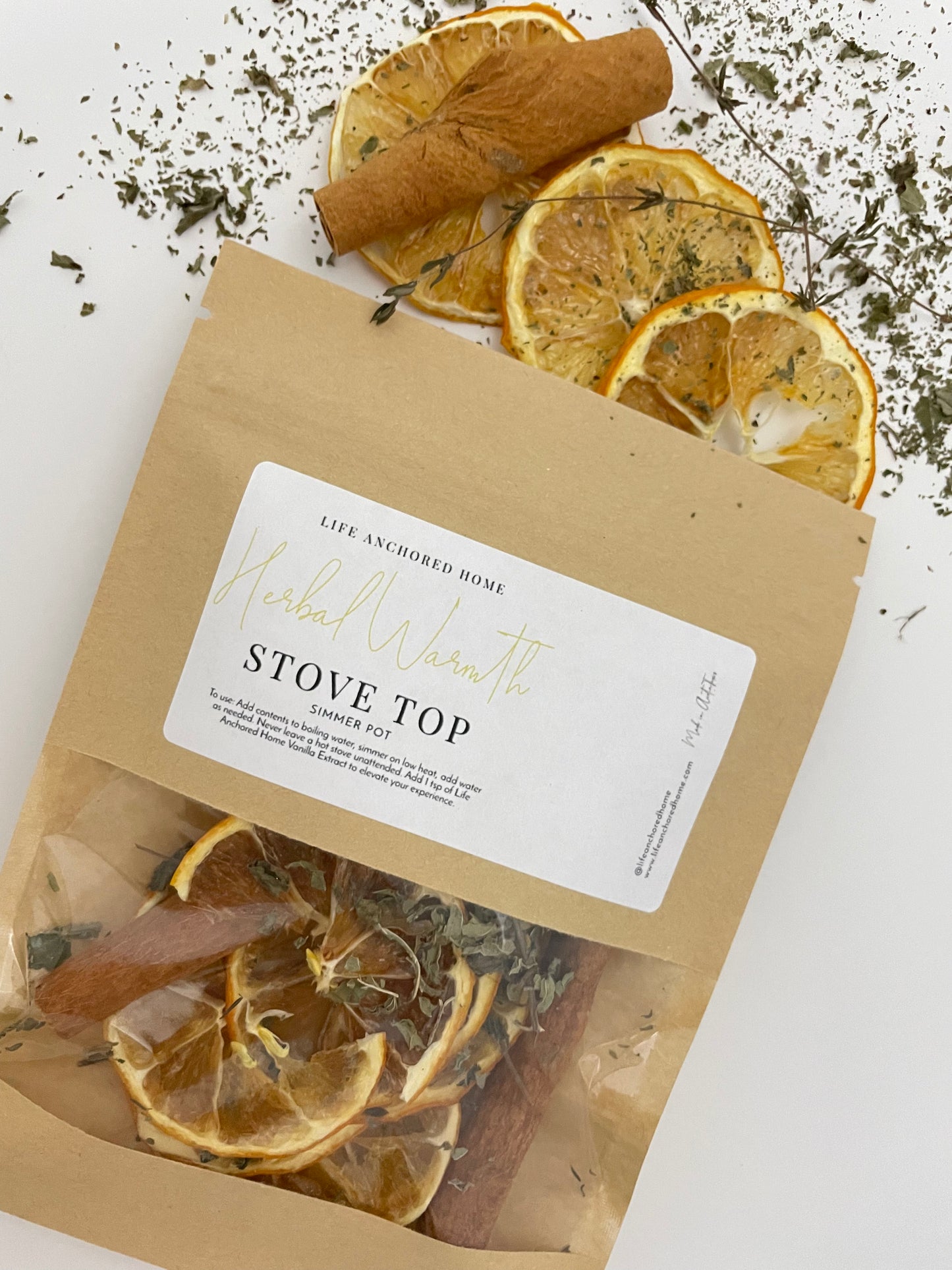 Herbal Warmth Stove Top Potpourri Simmer Pot w/ a mixture of Dried Lemon, Mint, Thyme and Cinnamon All Natural Gift