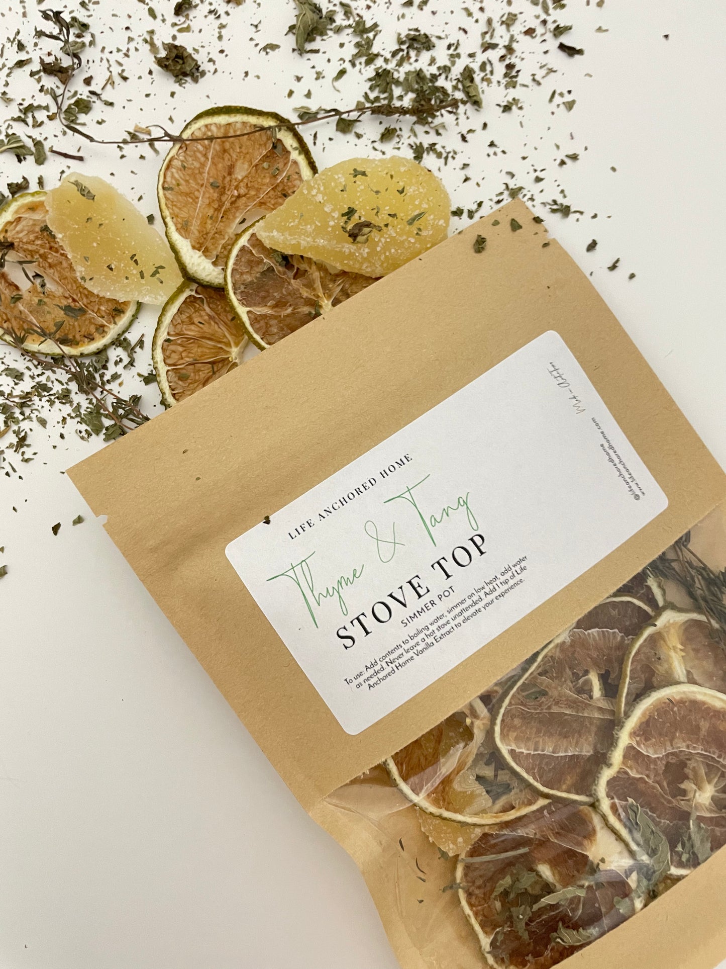 Thyme & Tang Stove Top Potpourri Simmer Pot w/ a mixture of Dried Limes & Mint, Thyme and Ginger/All Natural Gift