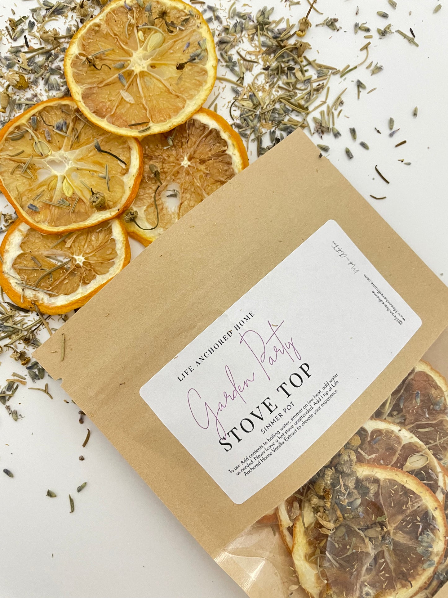 Garden Party Stove Top Potpourri Simmer Pot w/ a mixture of Dried Lemons & Rosemary, Chamomile and Lavender/All Natural Gift