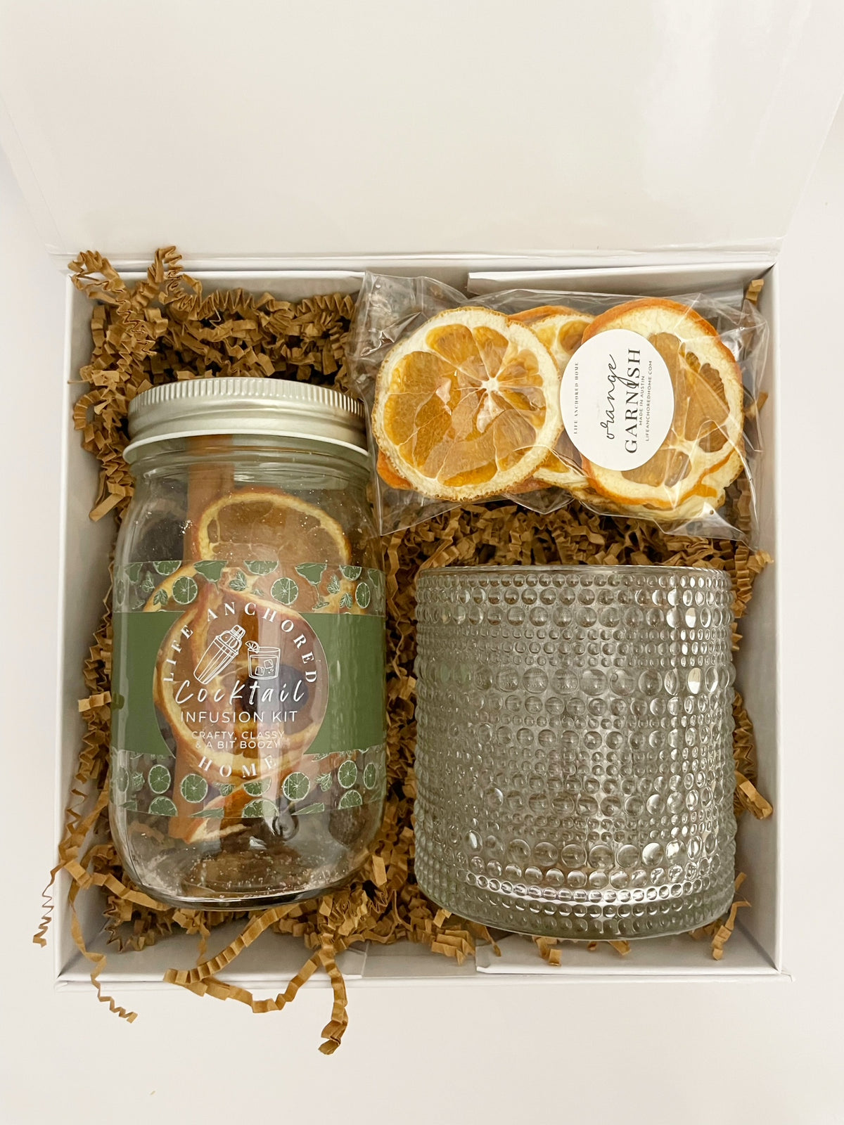 Old Fashioned Cocktail Gift Set | Whiskey Glasses, Infusion Kit, Orange Garnish & Whiskey Stones