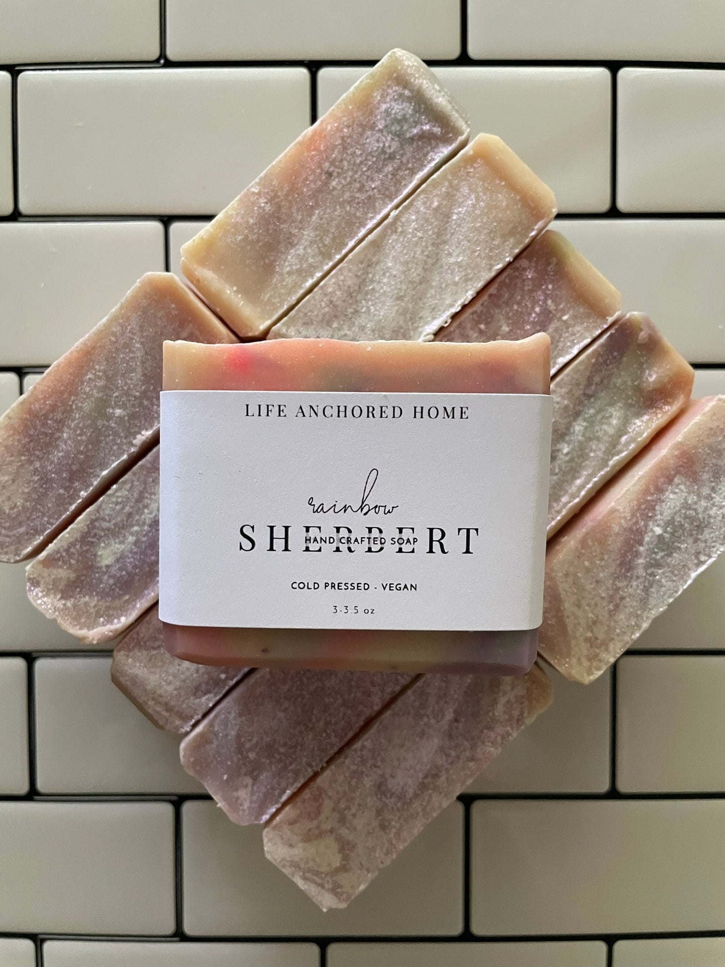 Rainbow Sherbert Cold Process Soap