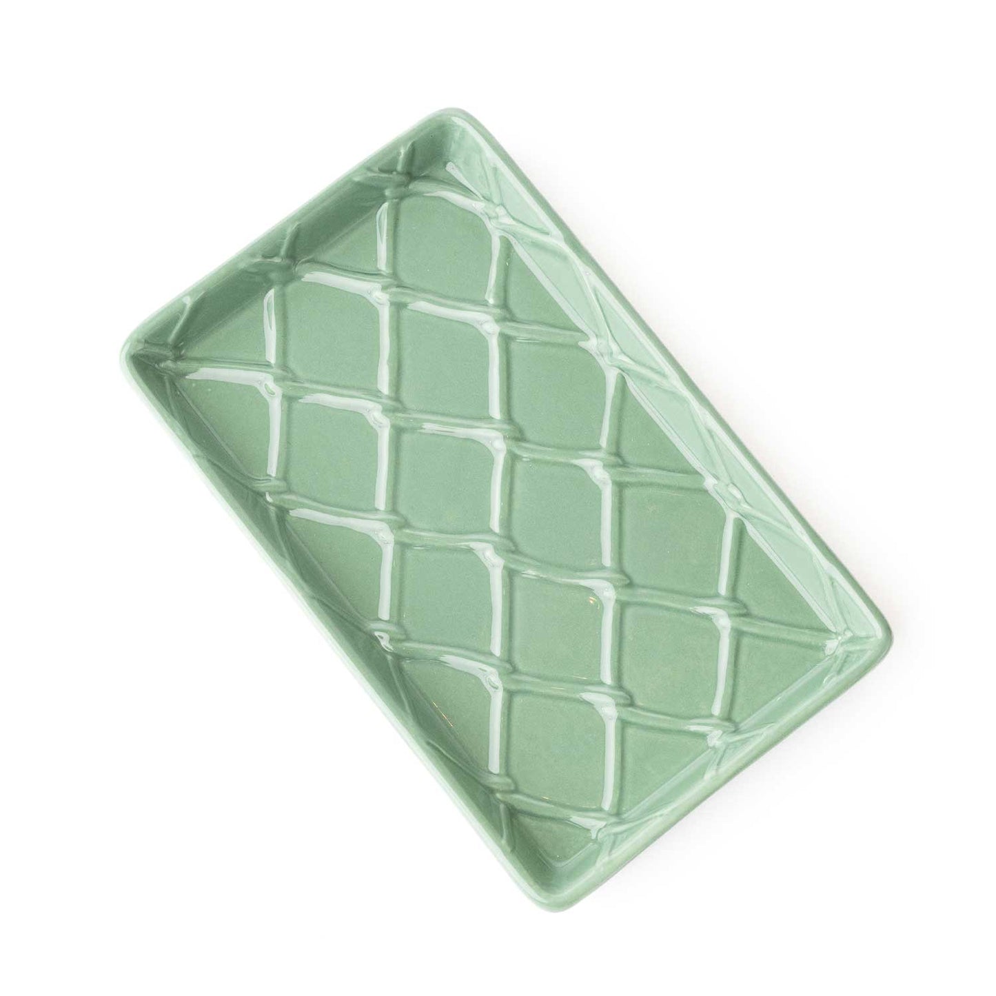 Green Textured Soap Dish