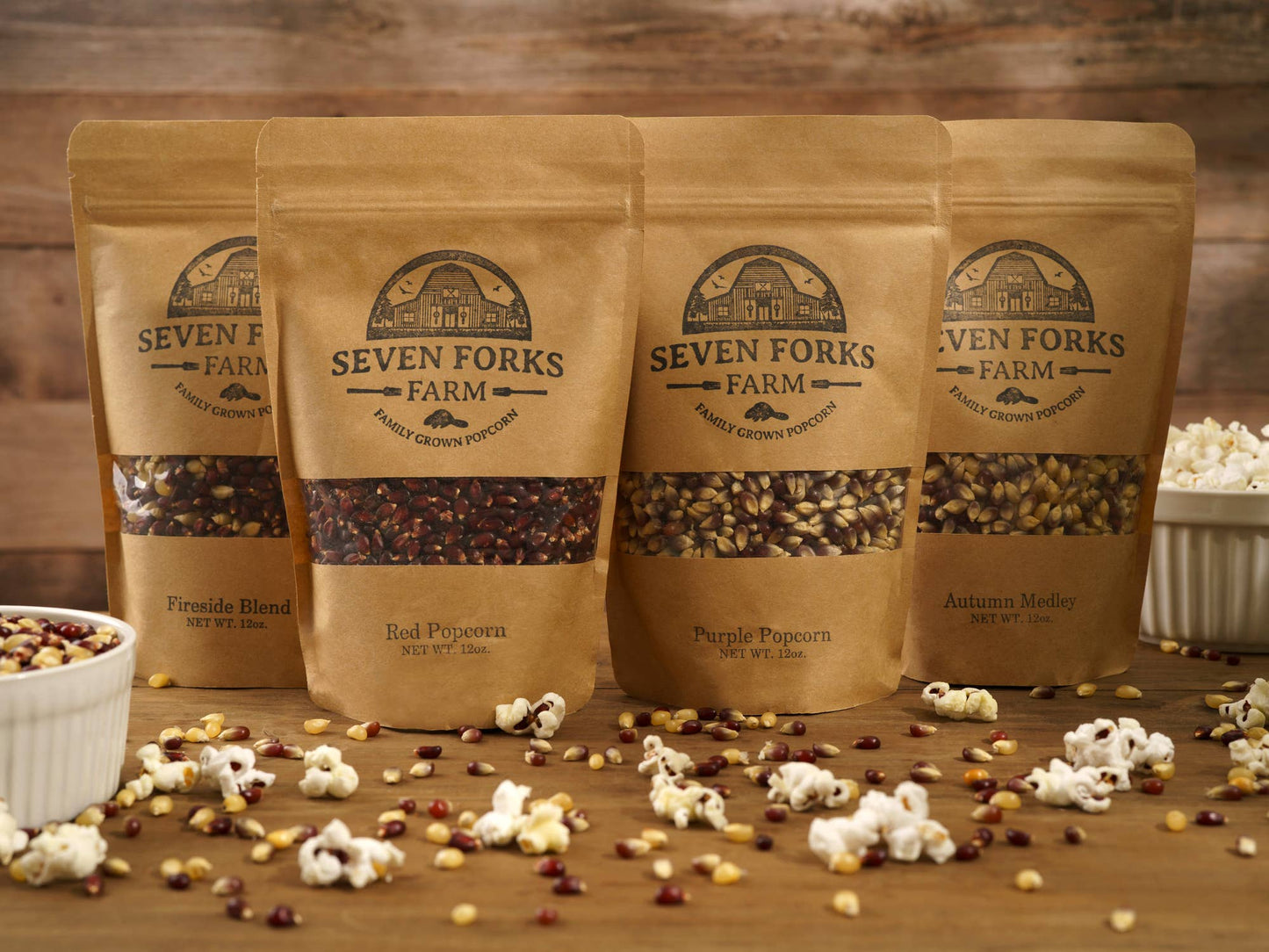 Variety Pack of 12oz. Bags of Family Grown Popcorn