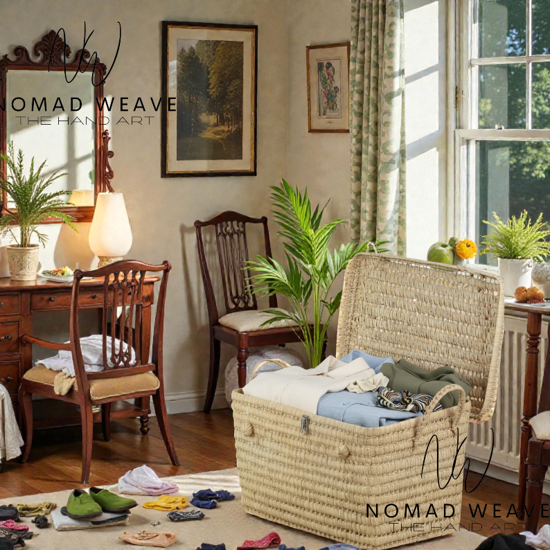 Handmade Palm Storage Chest – Eco-Friendly & Versatile: Small