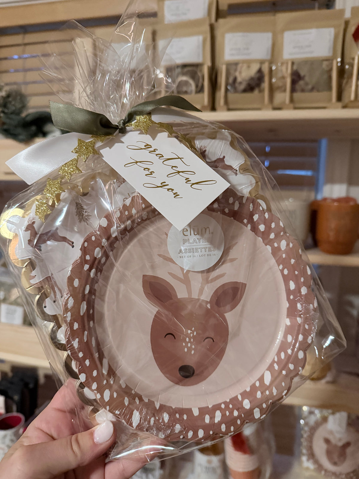 Fall Feast Decorative Paper Plates Hostess Gift | Pie or Doe