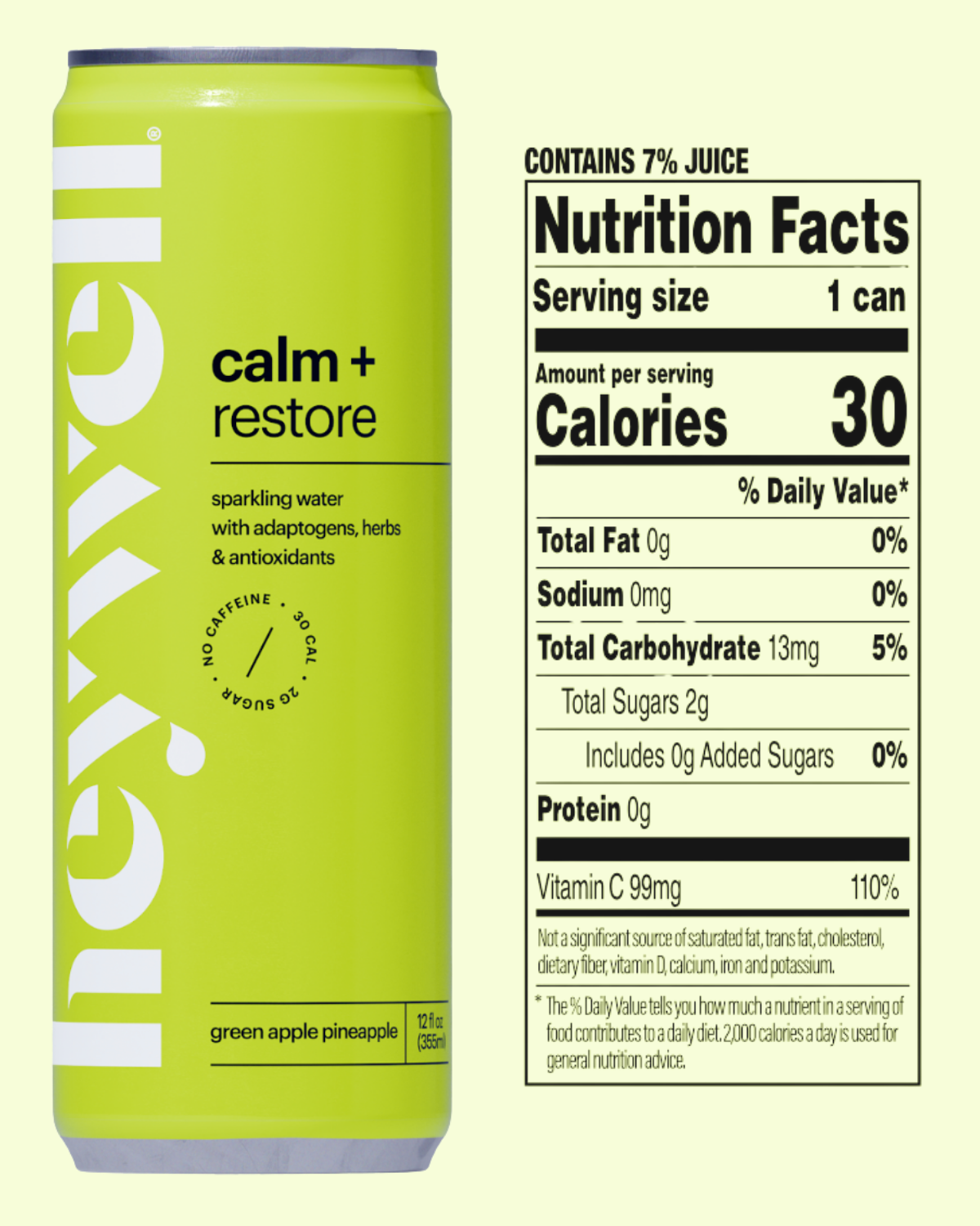 Calm + Restore Green Apple Pineapple - 12 pack 12 oz cans: 12-pack