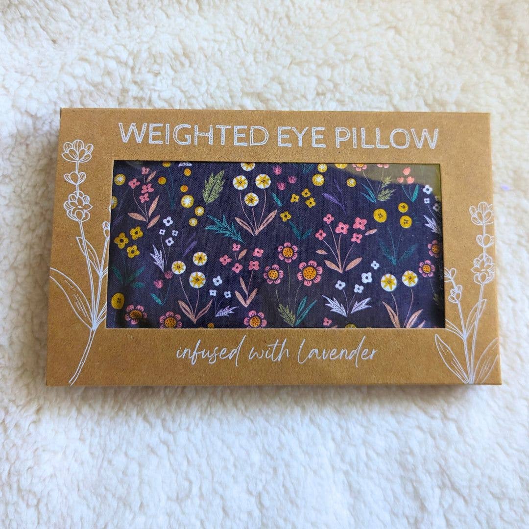 Weighted Aromatherapy Eye Pillow - Wildflowers on Purple: Lavender