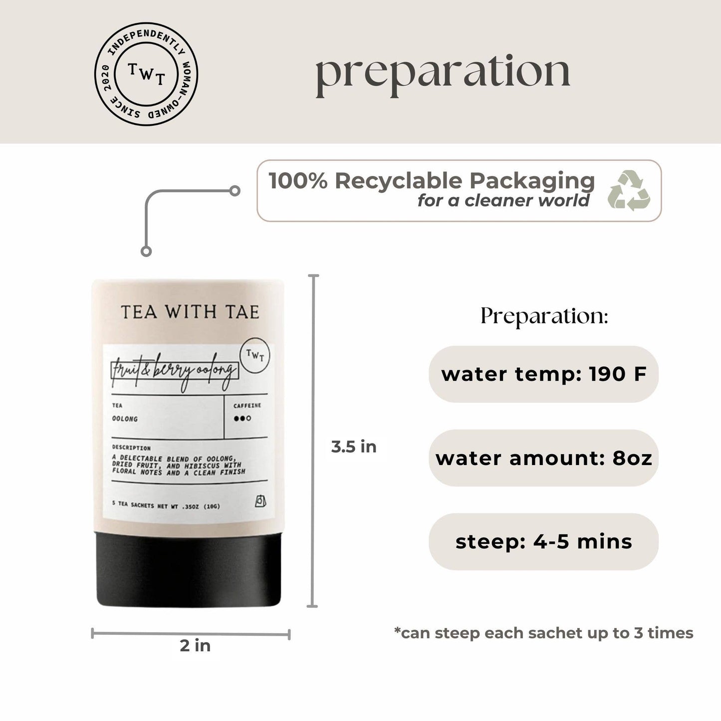 Fruit & Berry Oolong Mini Tea Tube Gift (5 tea bags)