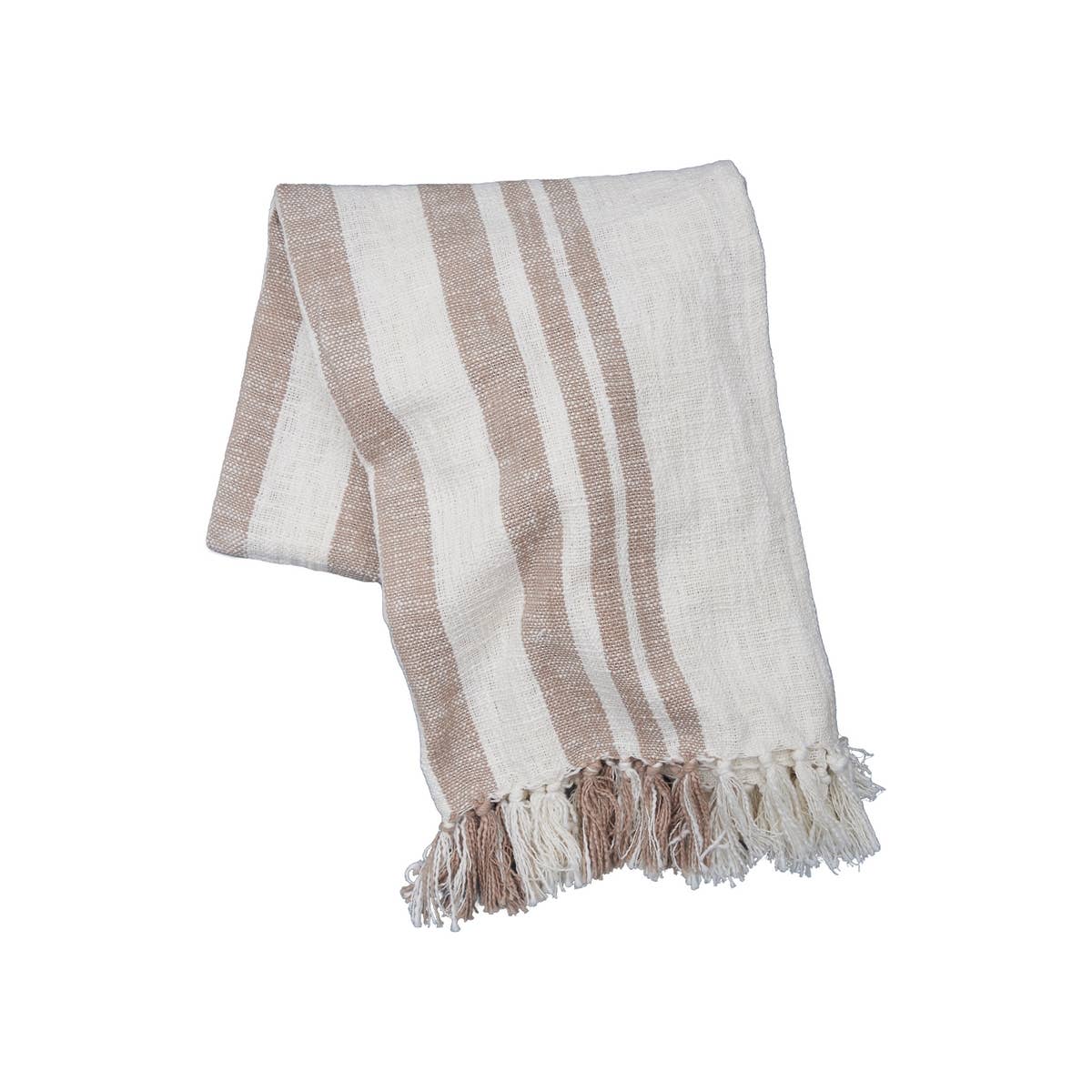 Morgan Dune Brown Tassel Throw Blanket