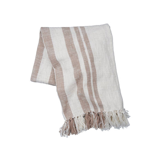 Morgan Dune Brown Tassel Throw Blanket