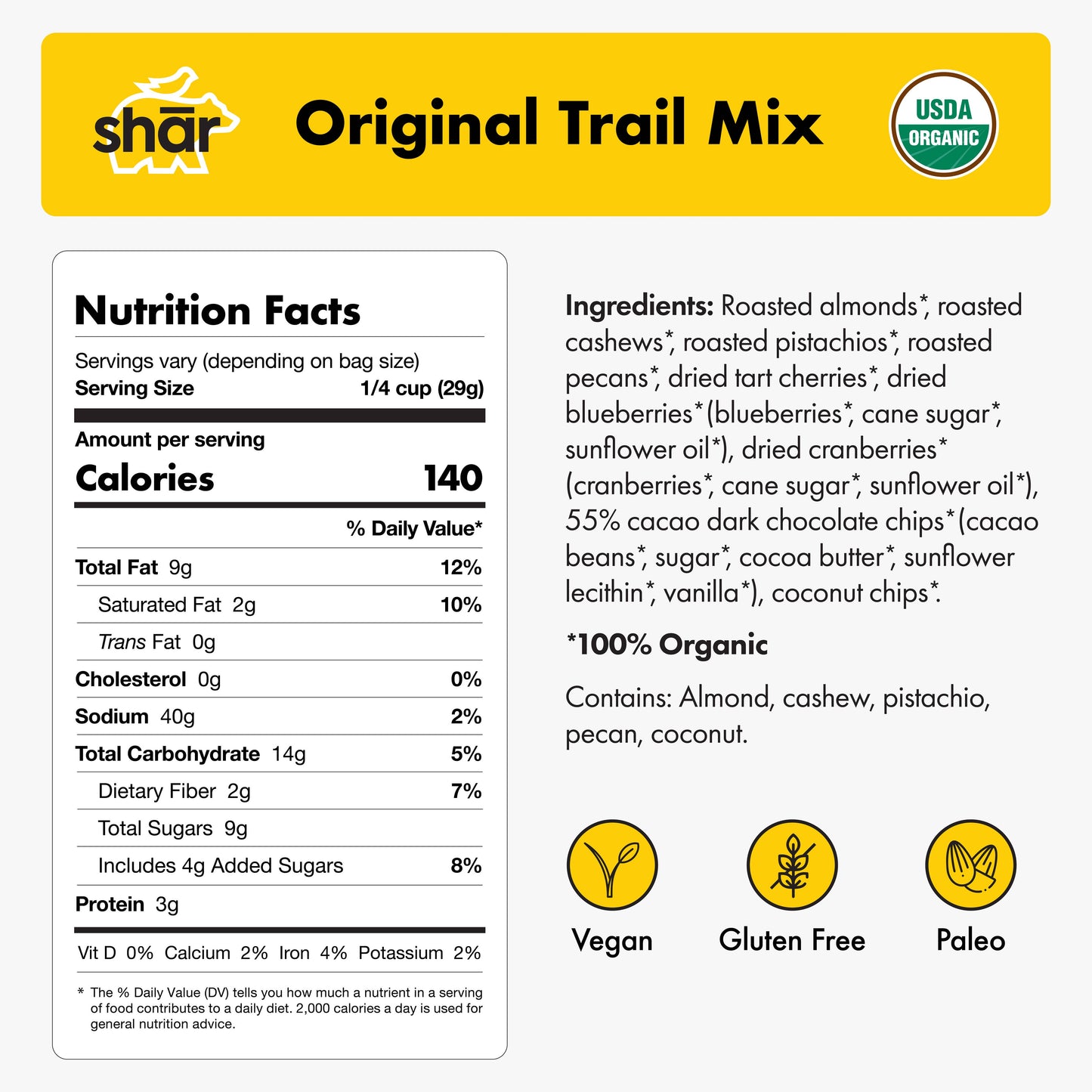 1.5 oz Mini Shār Trail Mix - Original Recipe
