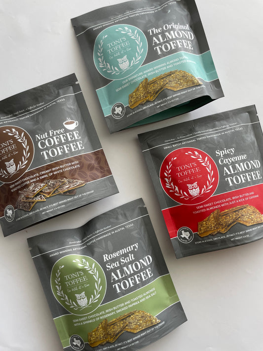 Gourmet Artisan Toffee | Almond, Coffee & Sea Salt Flavors