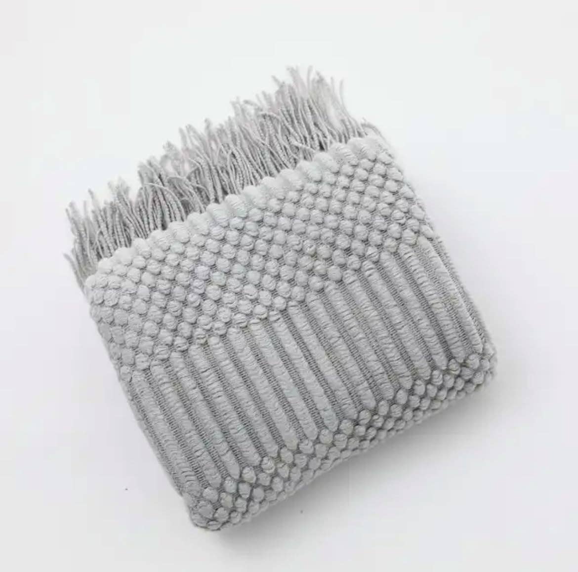 Waffle Stripe 50x60 Inch Throw Blanket: Slate
