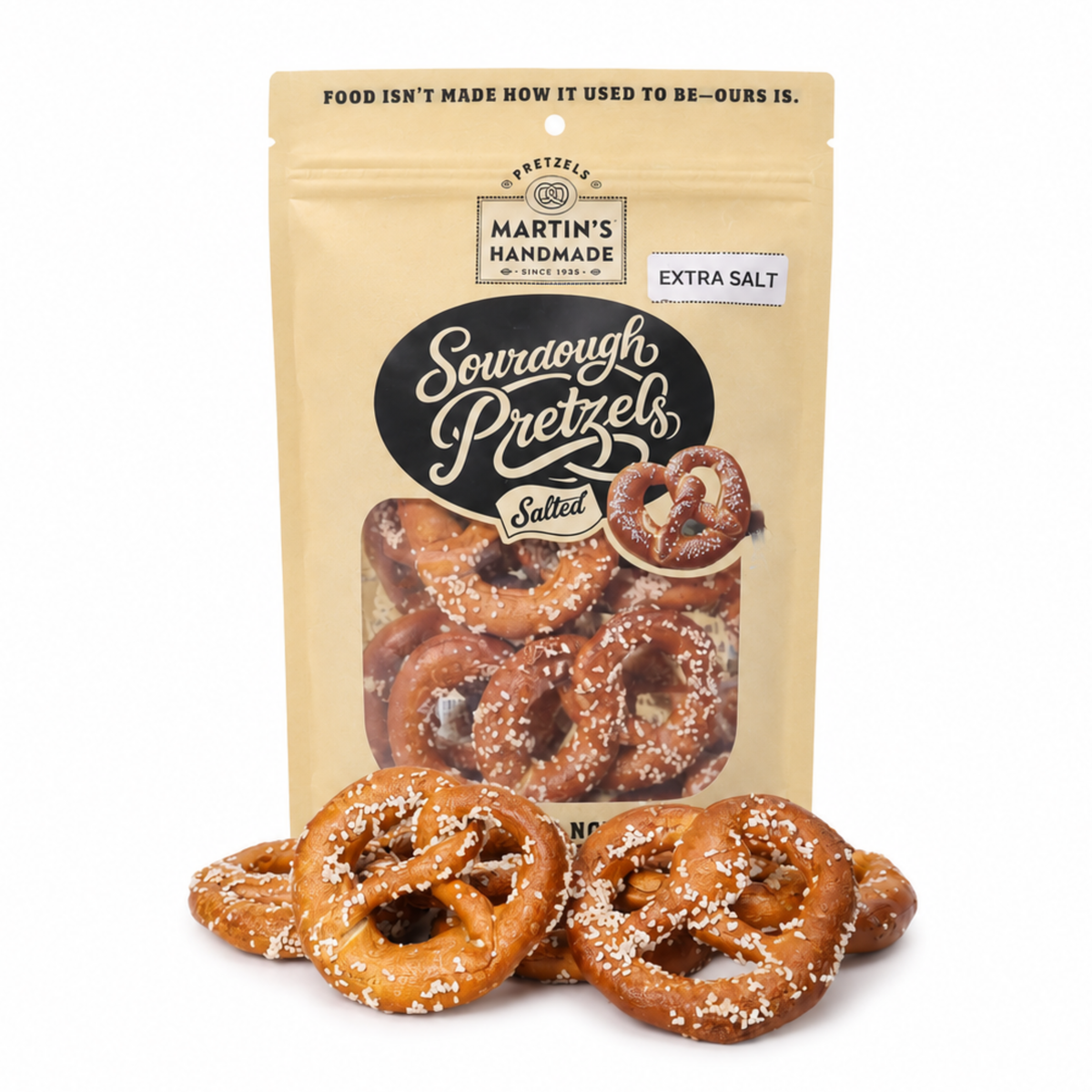 Handmade Sourdough Pretzels, Salted - 8oz Bags: Salted