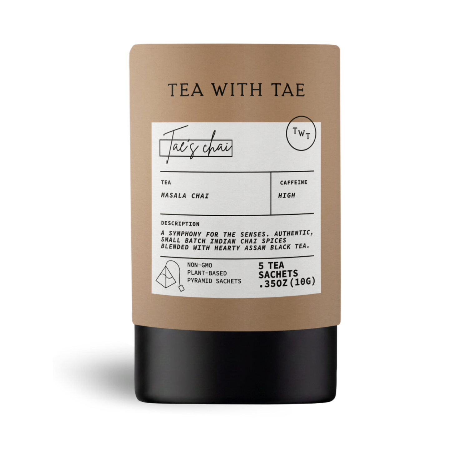 Tae's Chai Black Tea Mini Tea Tube Gift (5 tea bags)