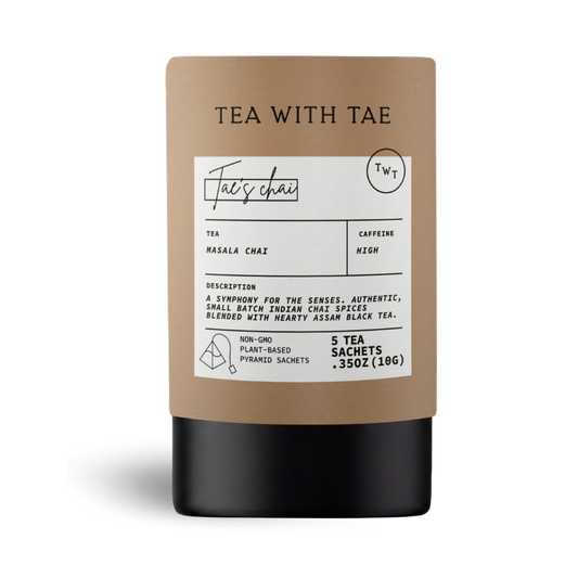 Tae's Chai Black Tea Mini Tea Tube Gift (5 tea bags)