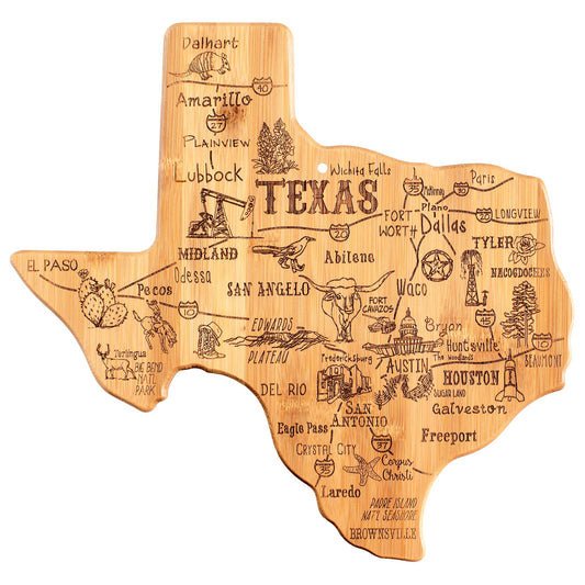 Destination Texas Cutting Board with Engraved Artwork