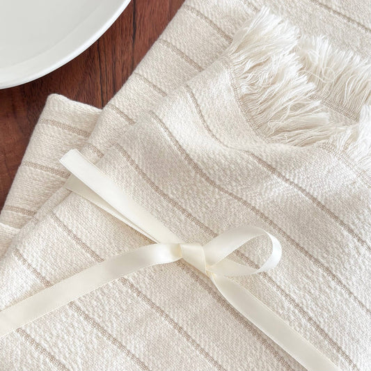 Pure Soft 100% Turkish Cotton Hand Towel: Beige Stripe