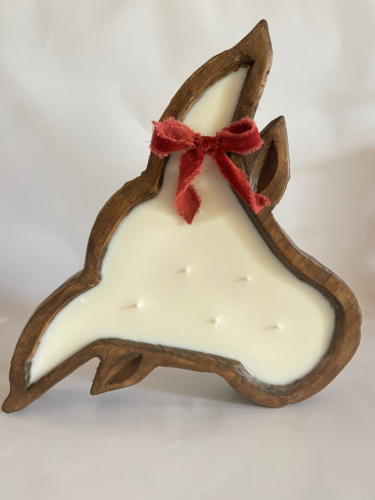 Extra Large Longhorn Wooden Dough Bowl Candle | 6 Wick | Texas Longhorns Fan Gift