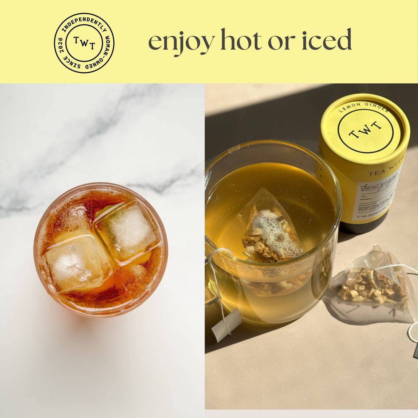 Lemon Ginger Herbal Mini Tube Gift (5 tea bags)