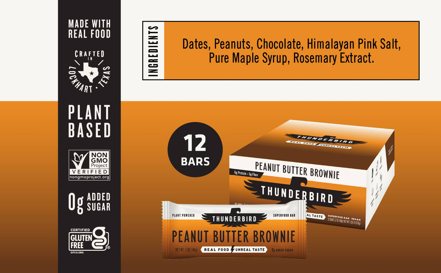 Peanut Butter Brownie - Box of 12 Bars: 12 Pack