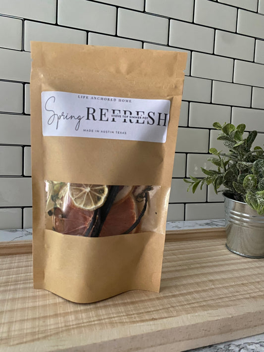 Stove Top Potpourri Spring Refresh Simmer Pot w/ a mixture of Dried Grapefruit, Lemon, Thyme, Peppercorns and Vanilla All Natural Gift