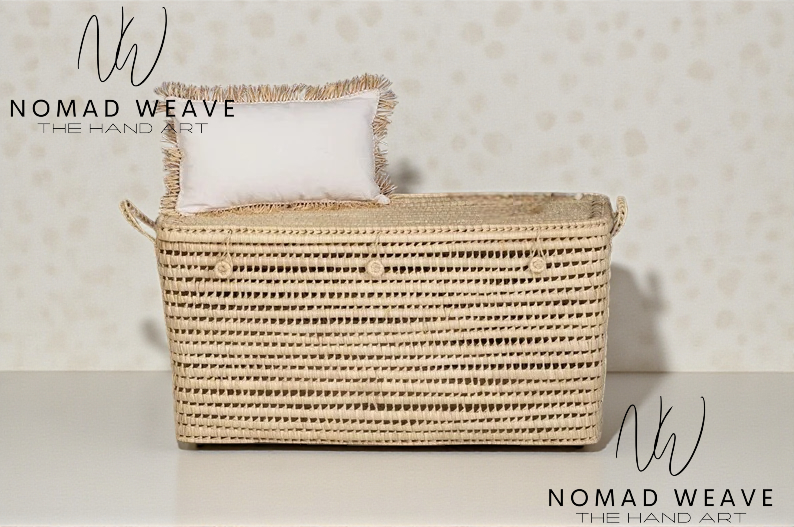 Handmade Palm Storage Chest – Eco-Friendly & Versatile: Small