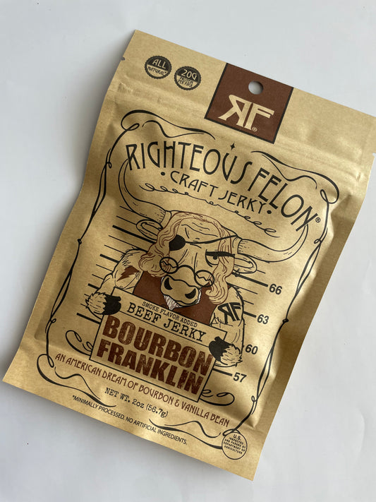 Righteous Felon Bourbon Franklin Beef Jerky 2oz