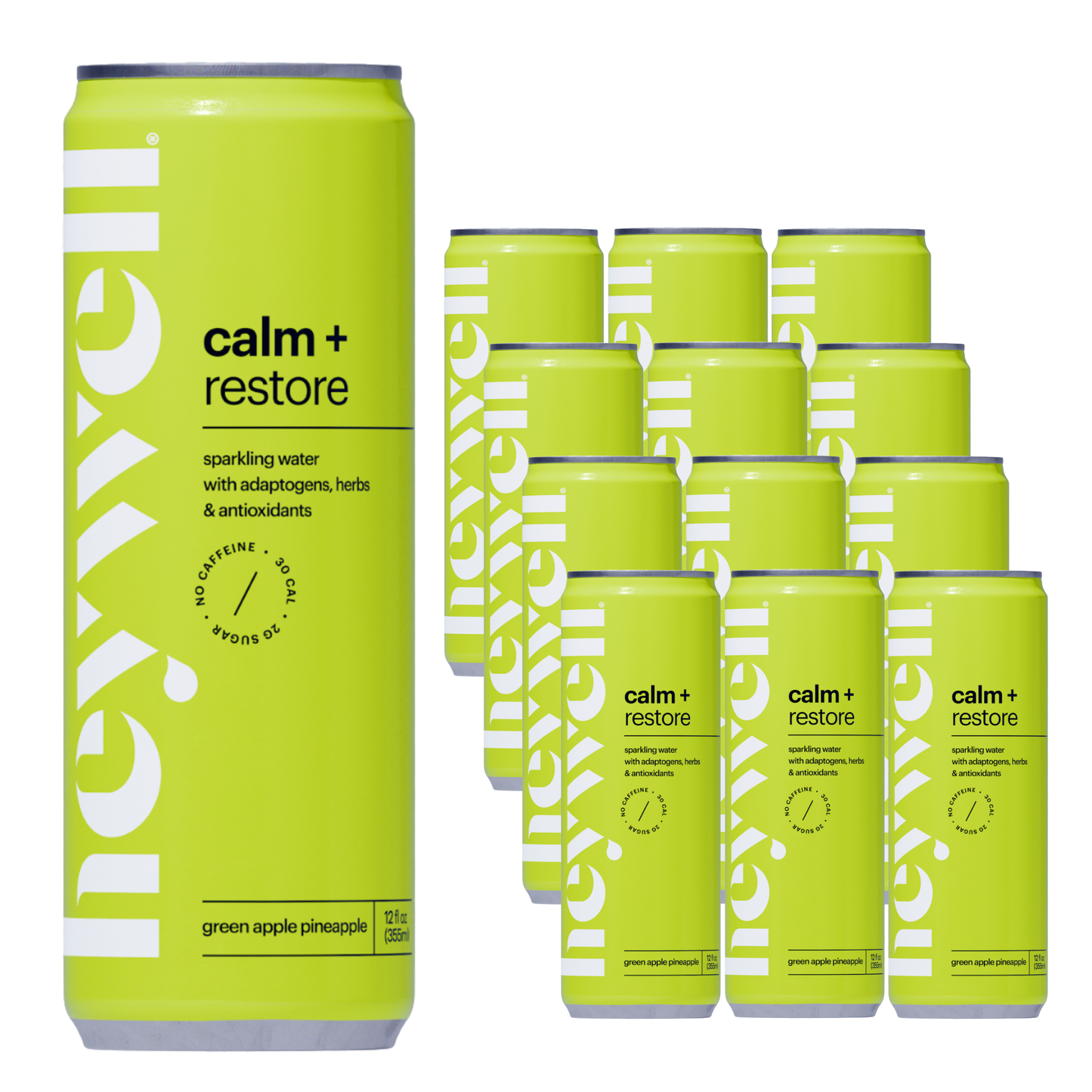 Calm + Restore Green Apple Pineapple - 12 pack 12 oz cans: 12-pack