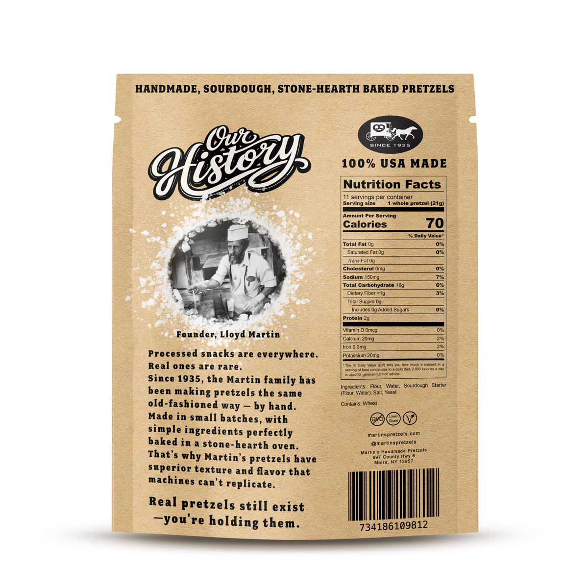 Handmade Sourdough Pretzels, Salted - 8oz Bags: Salted