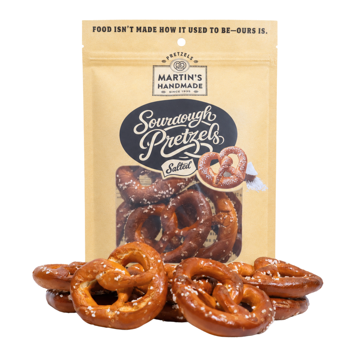 Handmade Sourdough Pretzels, Salted - 8oz Bags: Salted