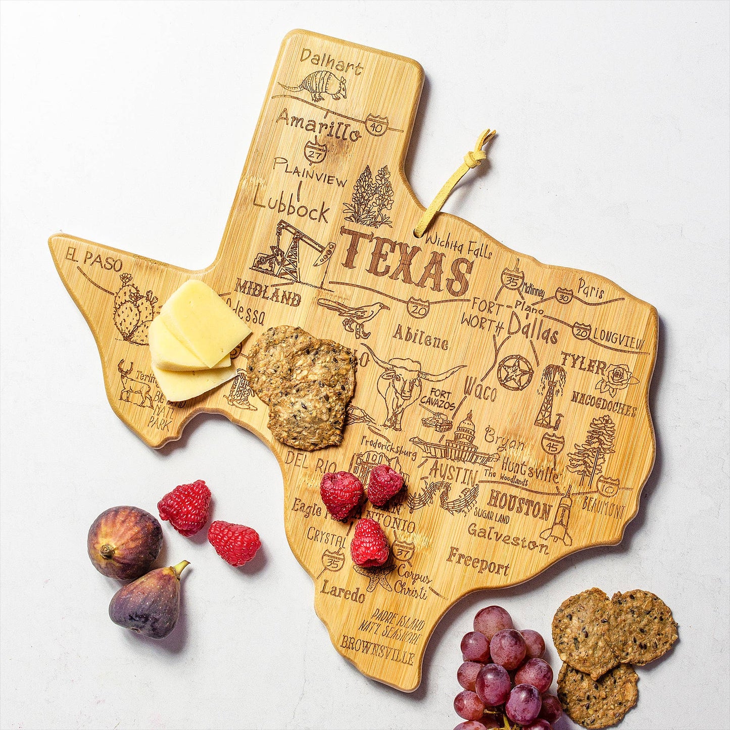 Destination Texas Cutting Board with Engraved Artwork
