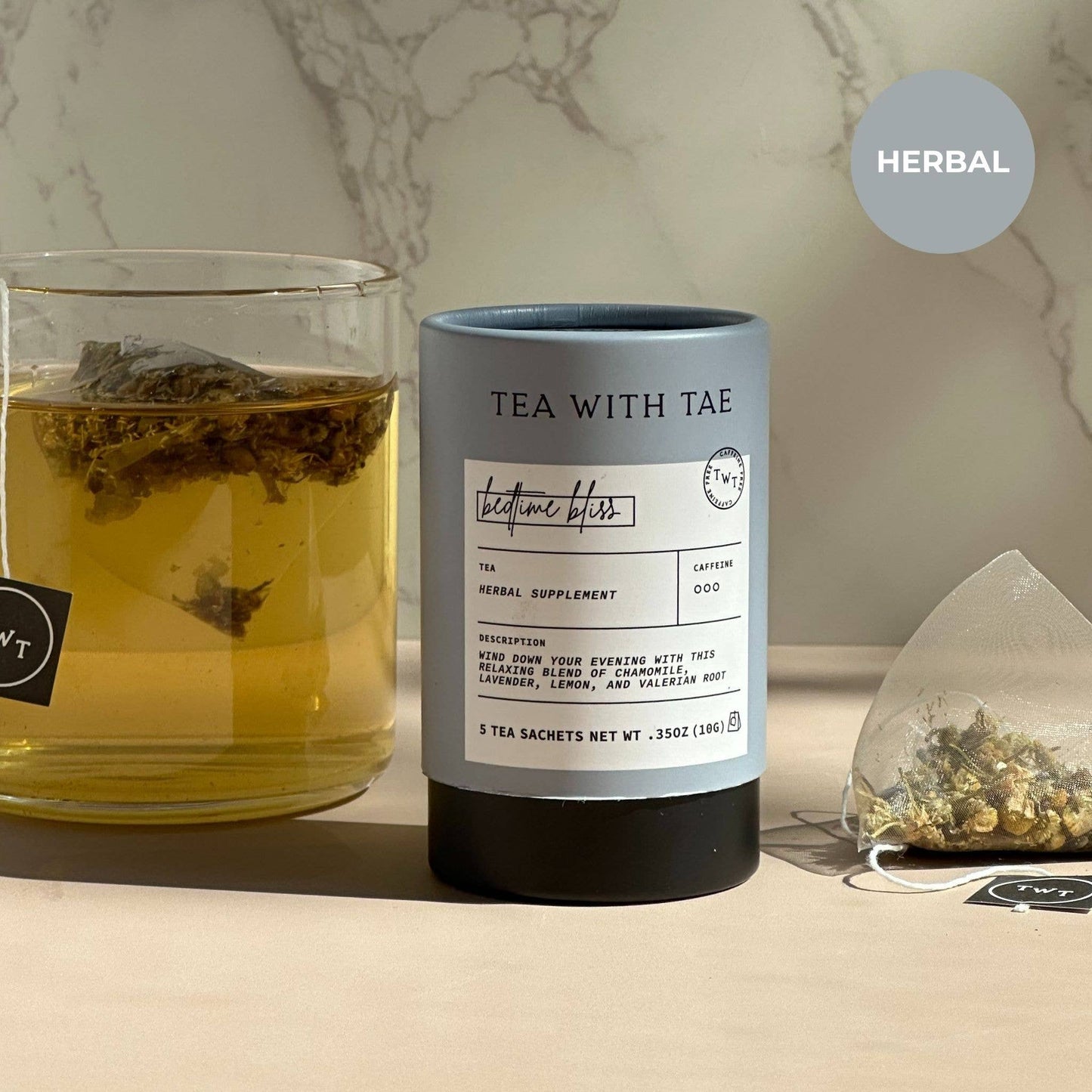Bedtime Bliss Herbal Sleep Tea Mini Tube Gift (5 tea bags)