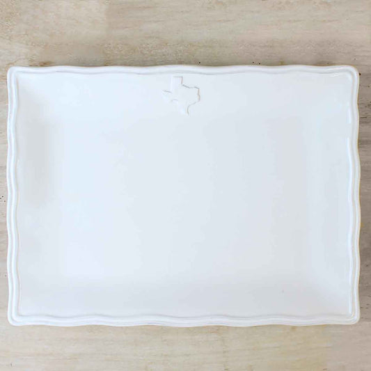 Texas Platter   White   11.5x8.5