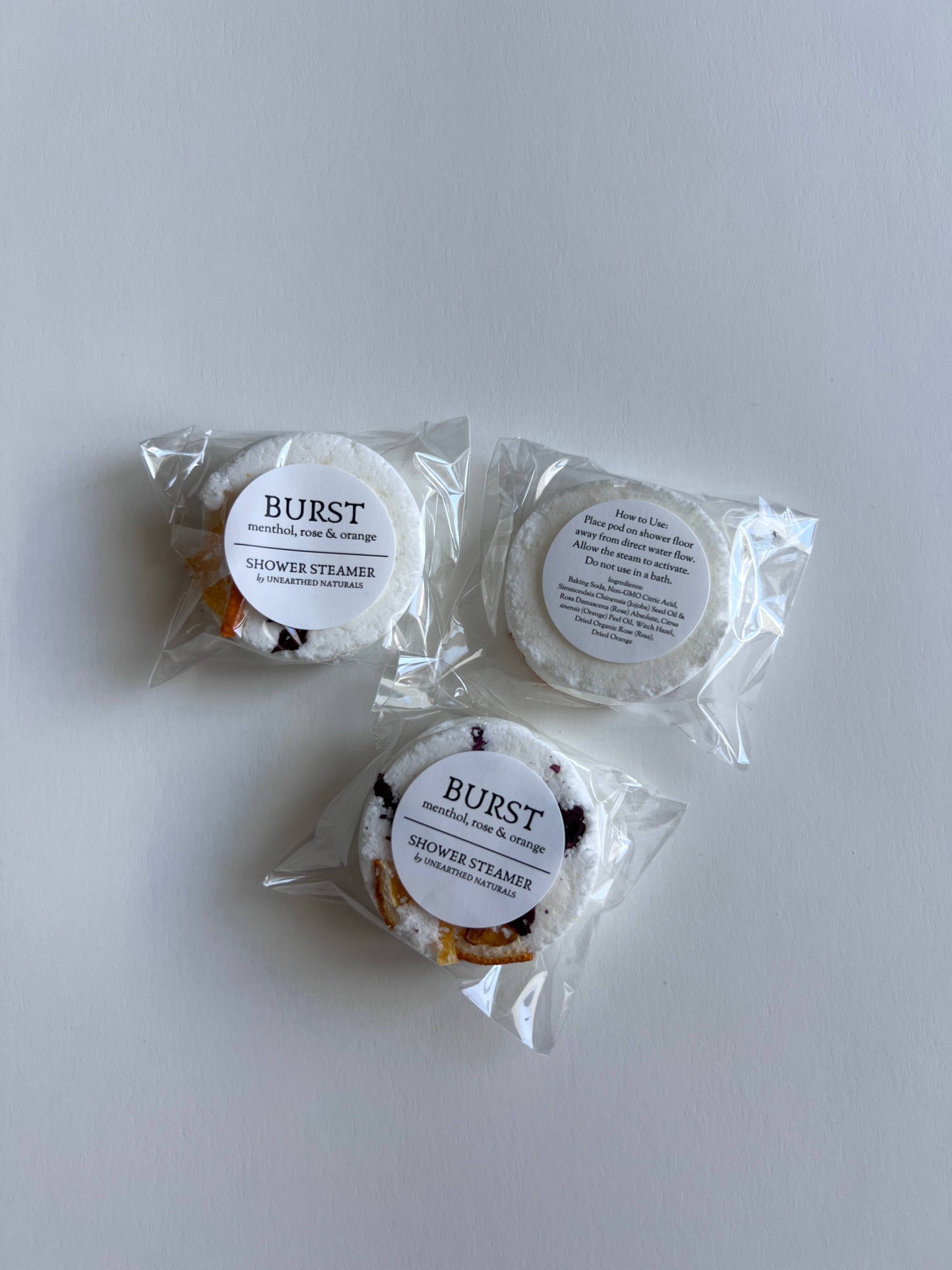 Burst - Menthol, Rose & Orange Shower Steamers | Invigorate