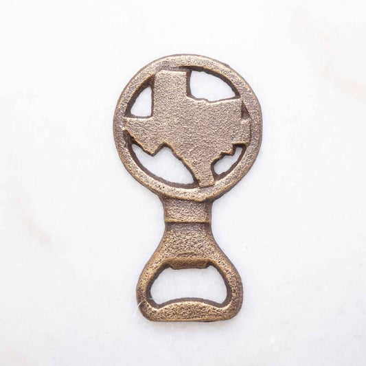 Texas Bottle Opener Antique Gold    2.5x4.5