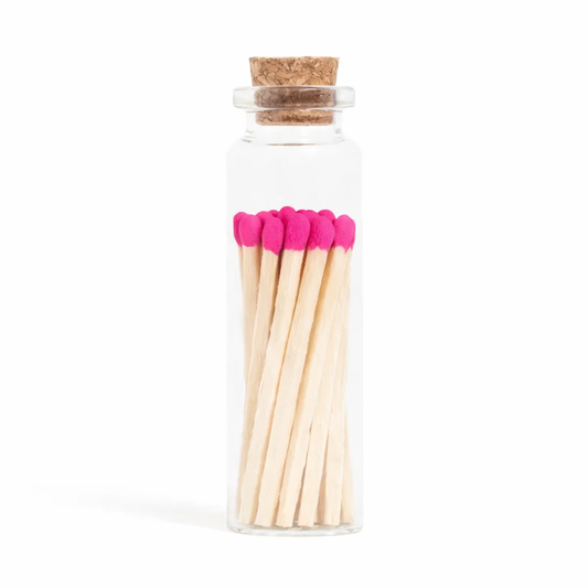 Hot Pink Matches in Small Corked Vial