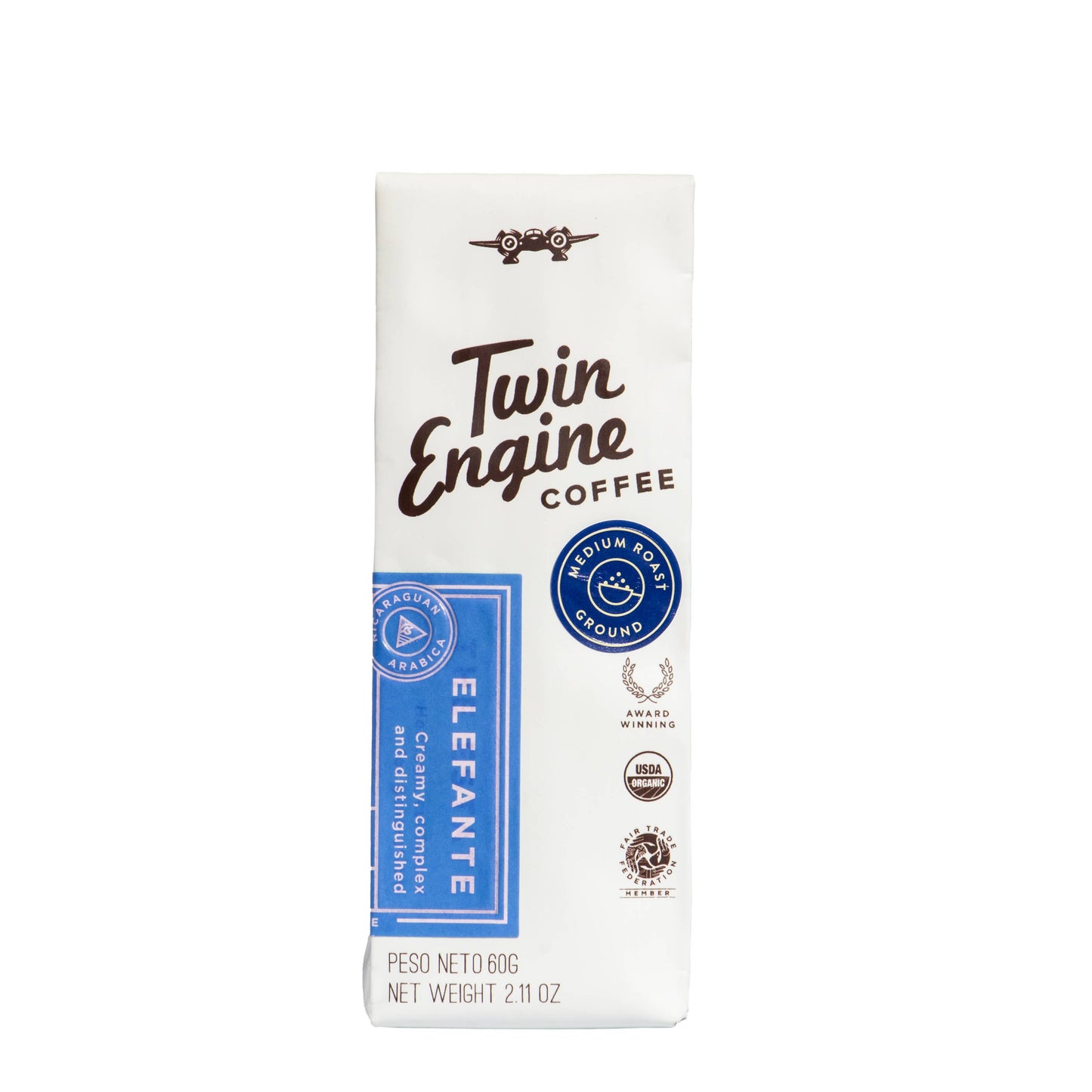 Traveler 1-Pot Organic Specialty Fair Coffee / Elefante : Medium Roast
