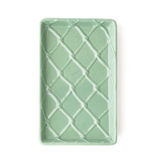 Green Textured Soap Dish