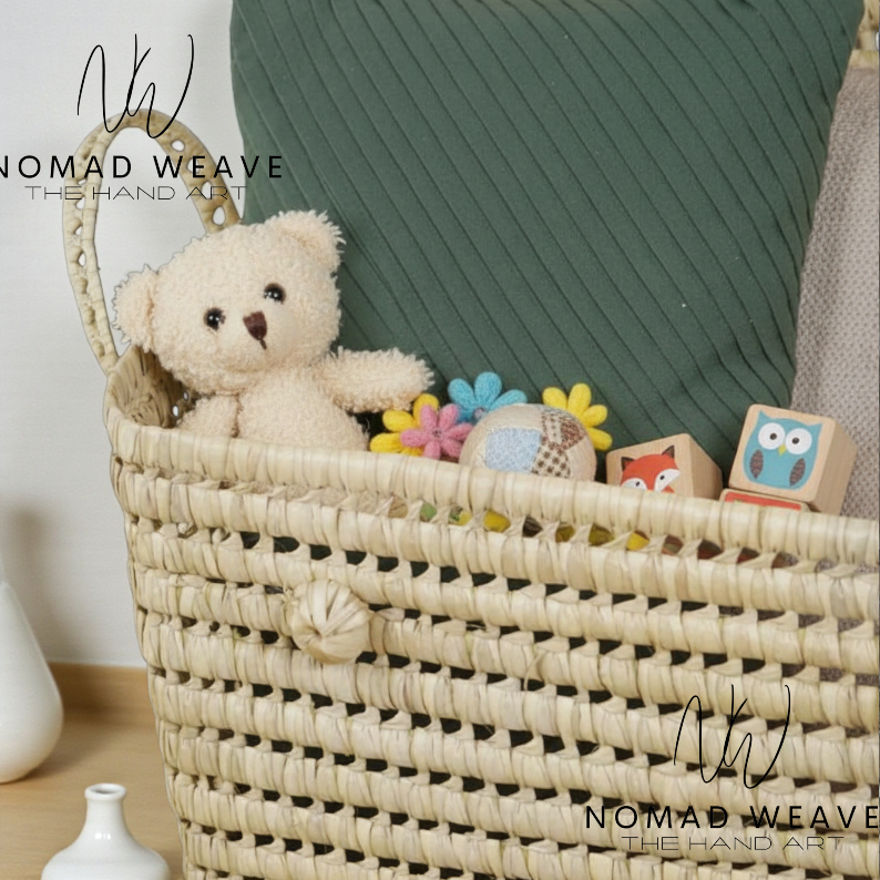 Handmade Palm Storage Chest – Eco-Friendly & Versatile: Small