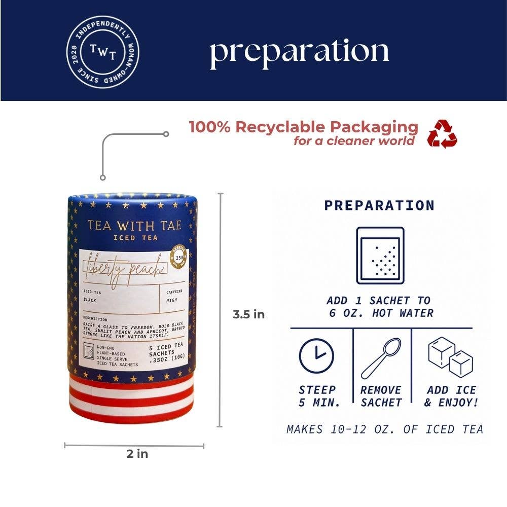 Liberty Peach Mini Tea Tube | Celebrate America's 250th Bday