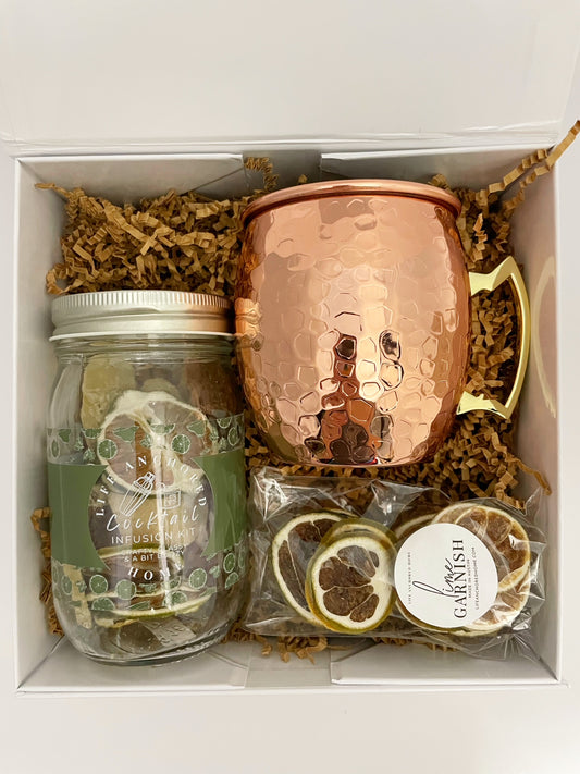 Moscow Mule Cocktail Infusion Kit Gift Set – Gift-Ready with Glass & Garnish